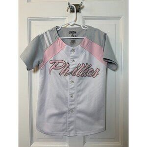 Stitches Philadelphia Phillies Pink/Gray/White Jersey Girls Youth Size Small
